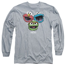 Load image into Gallery viewer, Sesame Street Halftone Heads Mens Long Sleeve Shirt Athletic Heather Officially Licensed