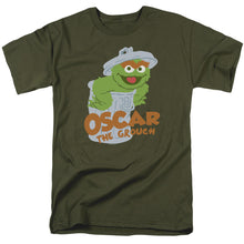 Load image into Gallery viewer, Sesame Street Flat Oscar Mens T Shirt Military Green
