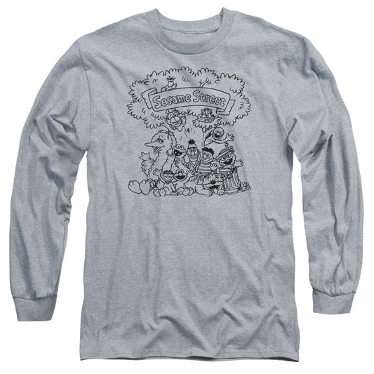 Sesame Street Simple Street Mens Long Sleeve Shirt Athletic Heather Officially Licensed