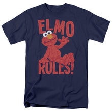 Load image into Gallery viewer, Sesame Street Elmo Rules Mens T Shirt Navy
