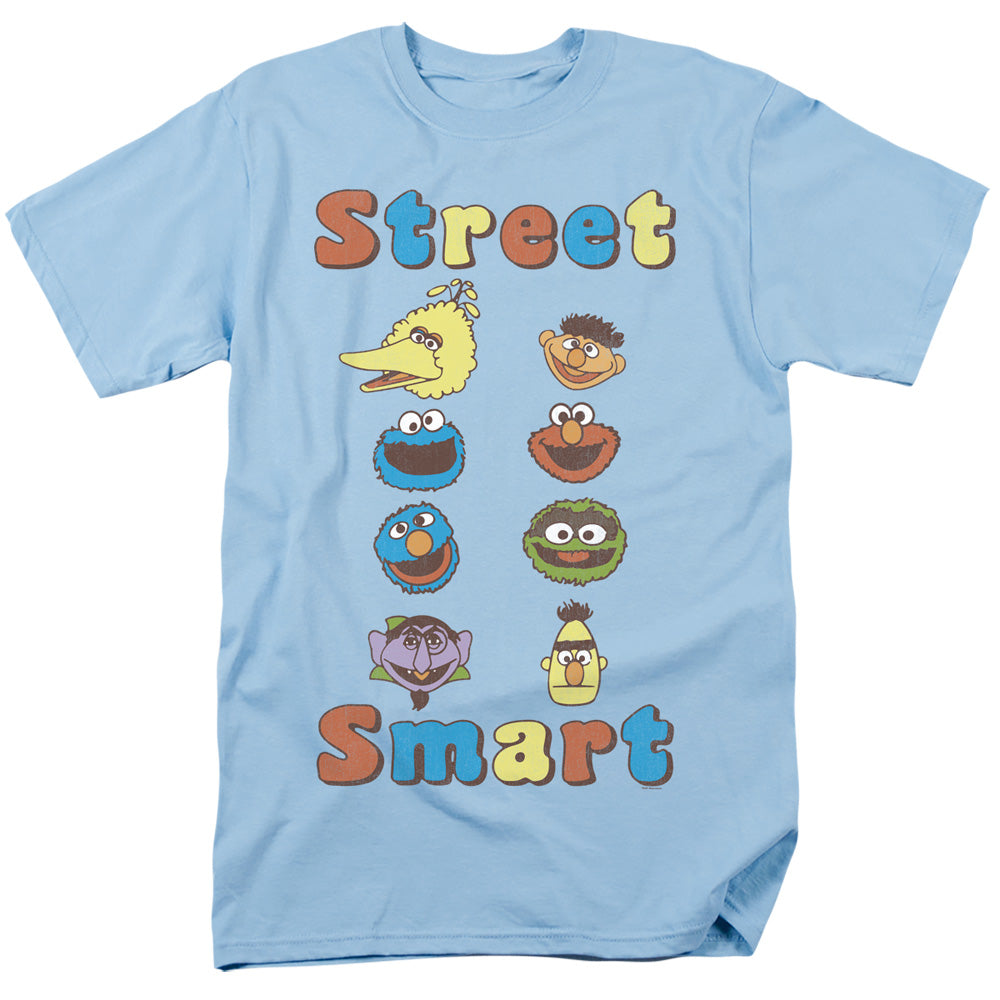 Sesame Street Street Smart Mens T Shirt Light Blue