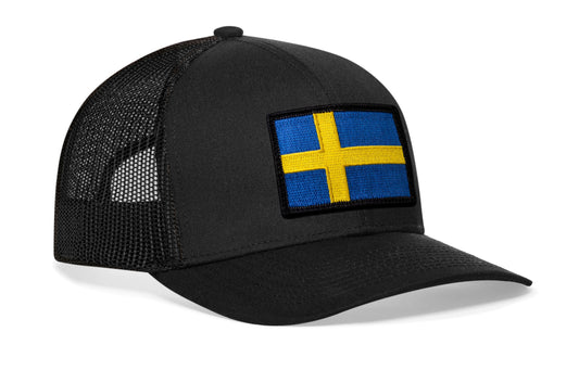 Swedish Flag Trucker Haka Hat Black Sweden Snapback