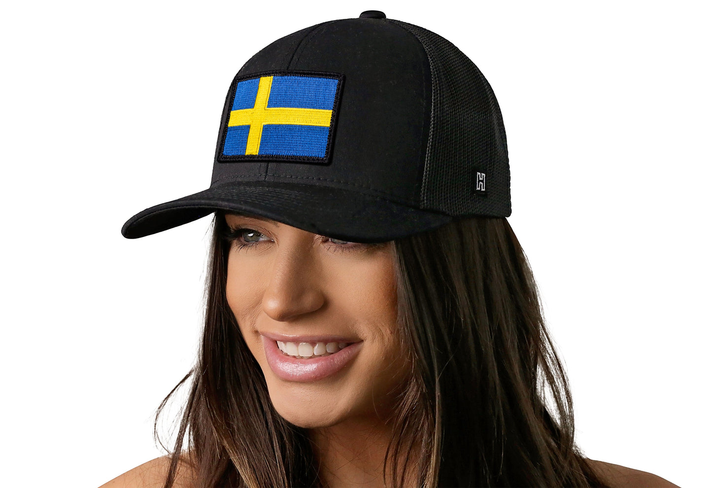 Swedish Flag Trucker Haka Hat Black Sweden Snapback