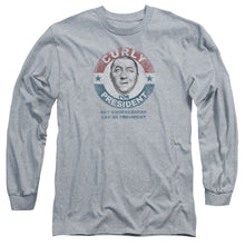 Load image into Gallery viewer, Three Stooges Curly For President Mens Long Sleeve Shirt Athletic Heather Officially Licensed