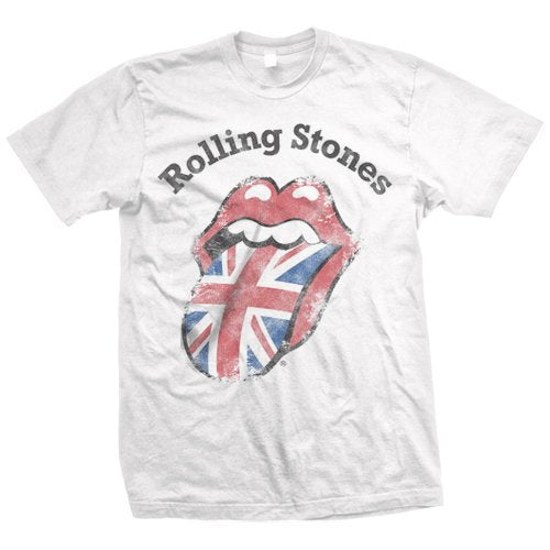 The Rolling Stones Men'S The Rolling Stones Distressed Union Jack T-Shirt,White,Medium Mens T Shirt