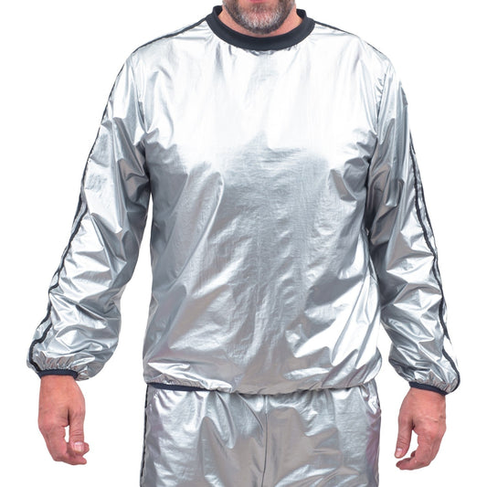 Todd and Margo Shiny Silver 2 Piece Workout Top and Pants Halloween Costume Set