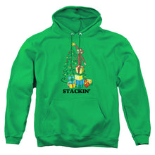 Load image into Gallery viewer, Curious George Stackin Mens Hoodie Kelly Green