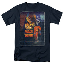 Load image into Gallery viewer, Universal Monsters Mummy One Sheet Mens T Shirt Navy