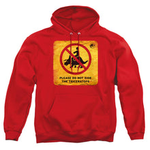 Load image into Gallery viewer, Jurassic World Don'T Ride Sign Mens Hoodie Red
