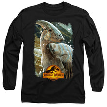 Load image into Gallery viewer, Jurassic World Parasaurolophus Beauty Shot Mens Long Sleeve Shirt Black Officially Licensed