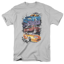 Load image into Gallery viewer, Fast And The Furious Smokin Street Cars Mens T Shirt Silver