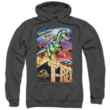 Load image into Gallery viewer, Jurassic Park Rex In The City Mens Hoodie Charcoal