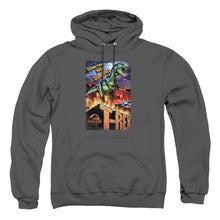 Load image into Gallery viewer, Jurassic Park Rex In The City Mens Hoodie Charcoal