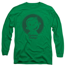 Load image into Gallery viewer, Curious George Classic Wink Mens Long Sleeve Shirt Kelly Green Officially Licensed