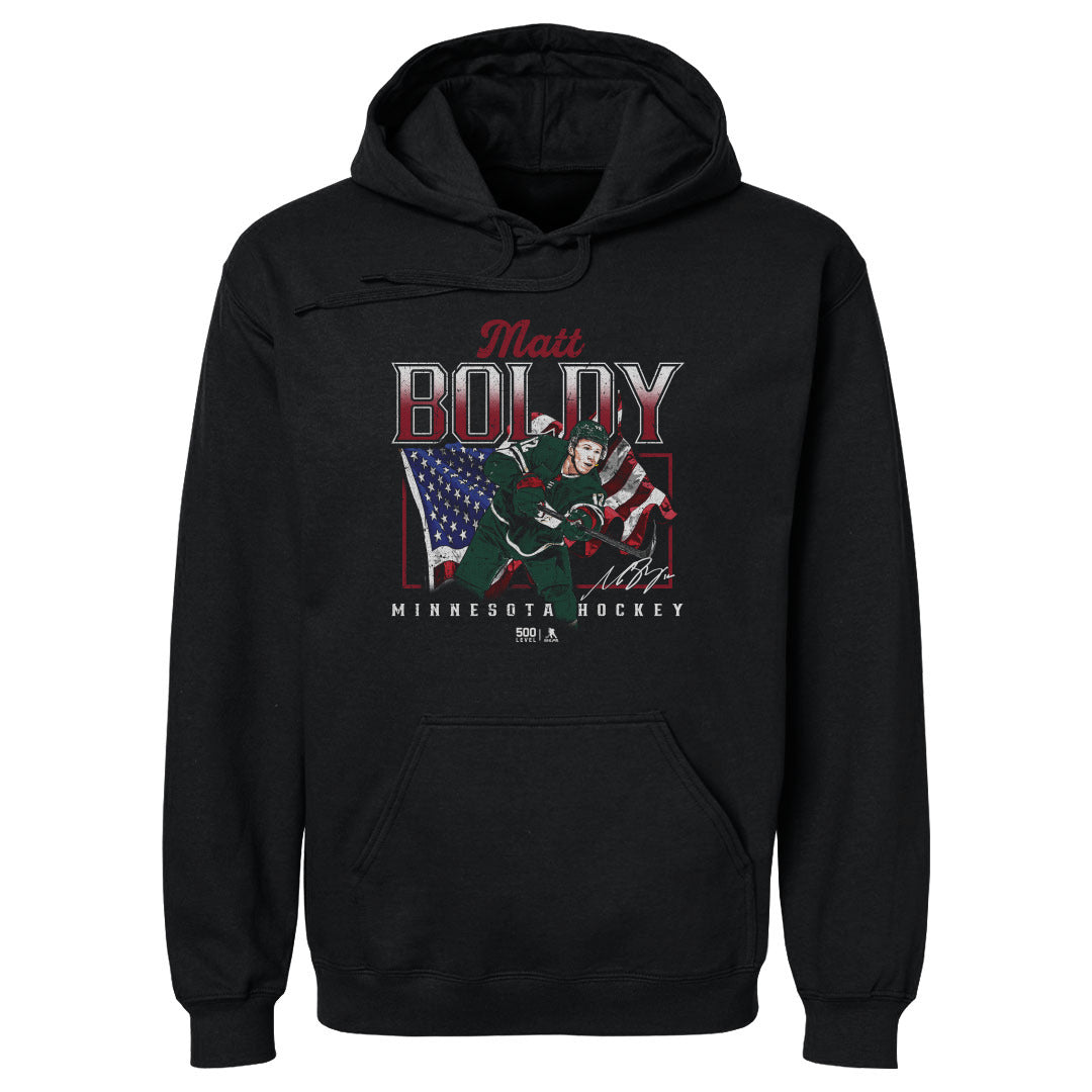Matt Boldy Minnesota USA Flag WHT