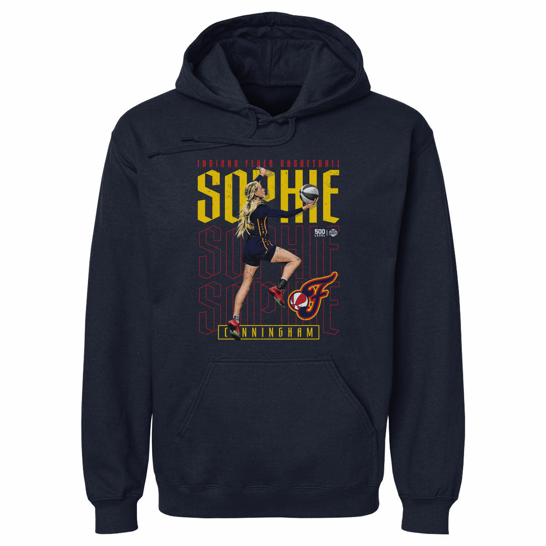 Sophie Cunningham Indiana Fever Repeat WHT Mens Hoodie 500 Level Officially Licensed Fan Gear