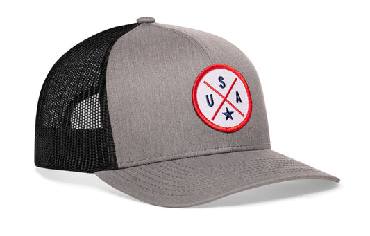 USA Trucker Haka Hat Gray-Black America Snapback