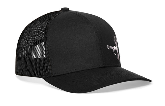Fly Fishing Trucker Haka Hat Black Fly Fishing Snapback