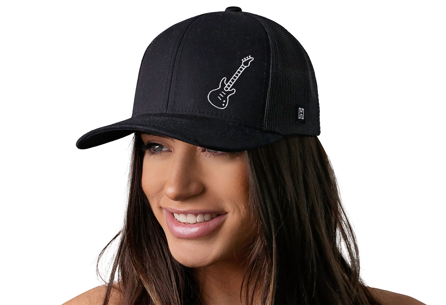 Electric Bass Trucker Haka Hat Black Electric Guitar Snapback