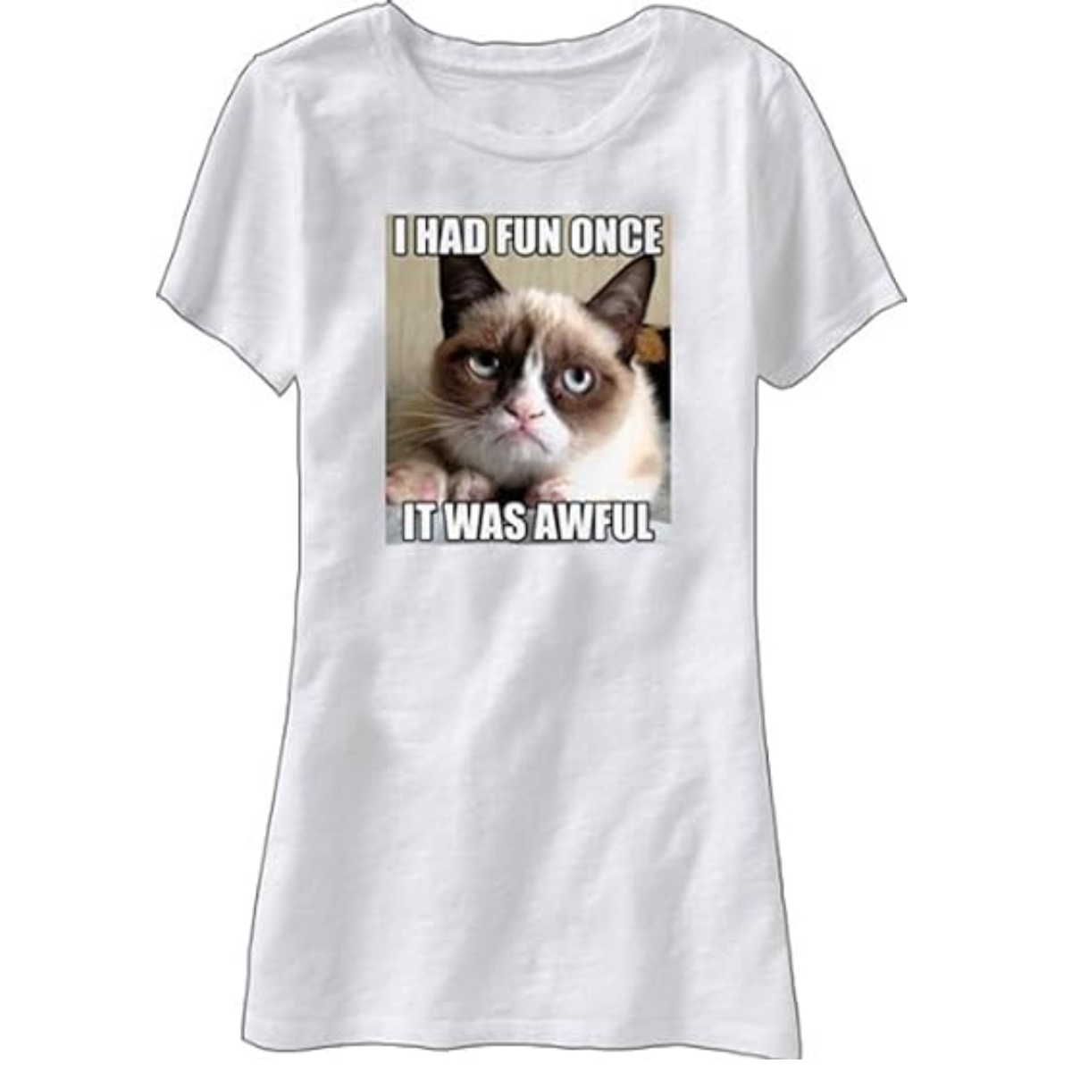 I Had Fun Once It Was Awful Juniors White T Shirt