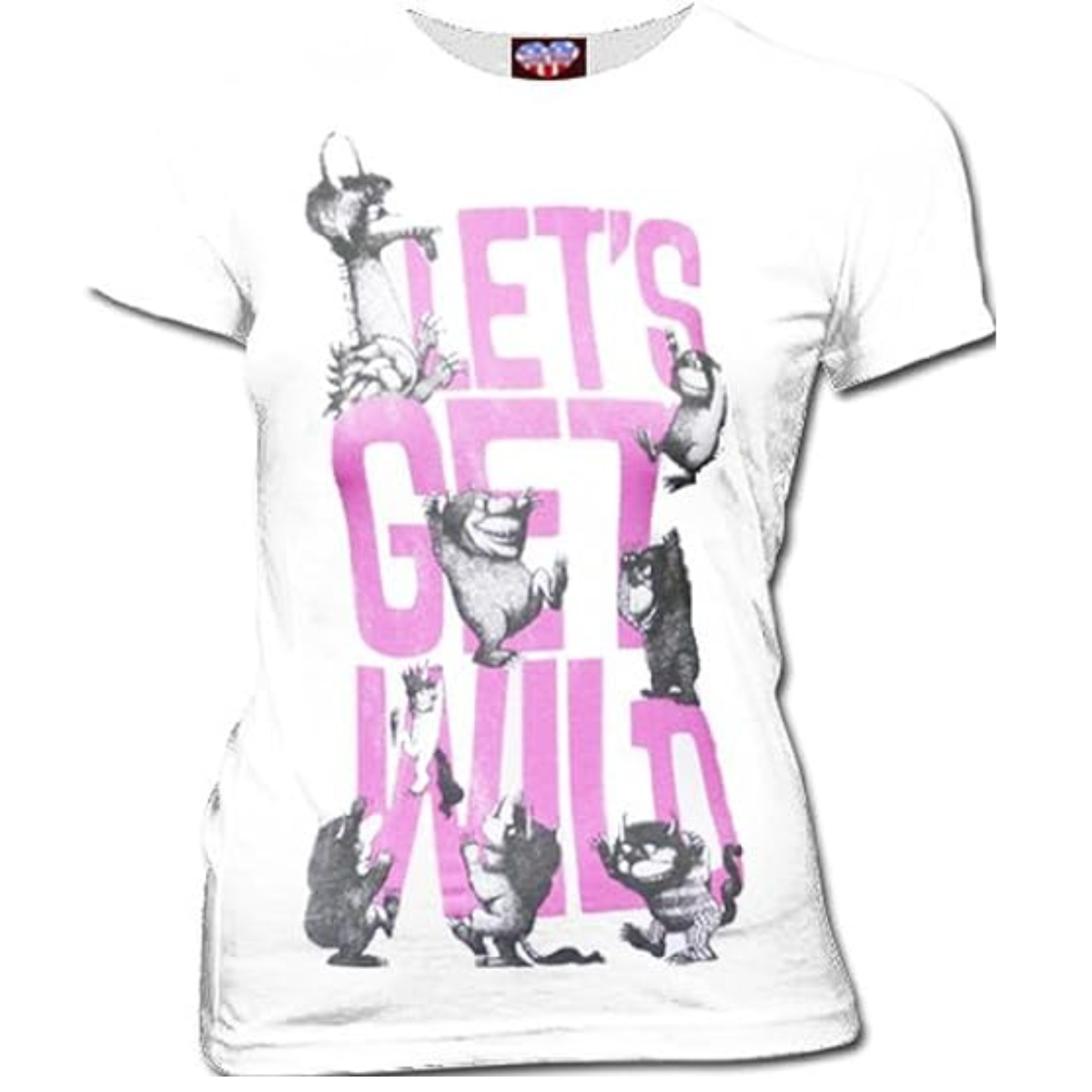 Junk Food Where The Wild Let's Get Wild White Juniors/Ladies T Shirt Tee