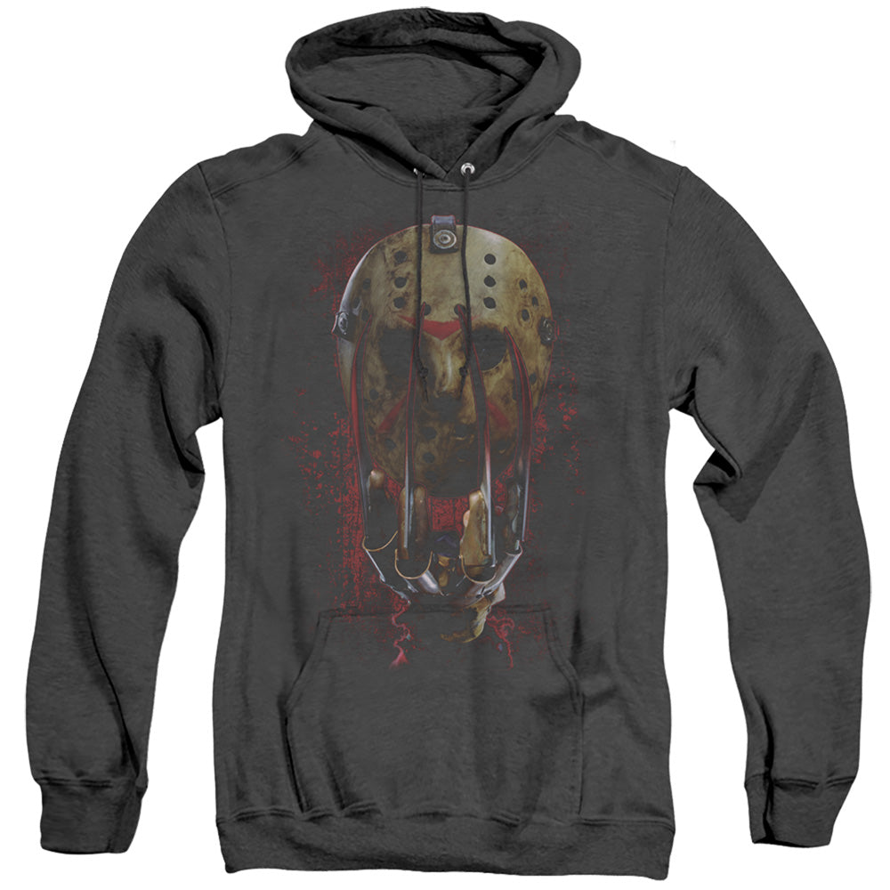 Freddy Vs Jason Mask And Claws Heather Mens Hoodie Black