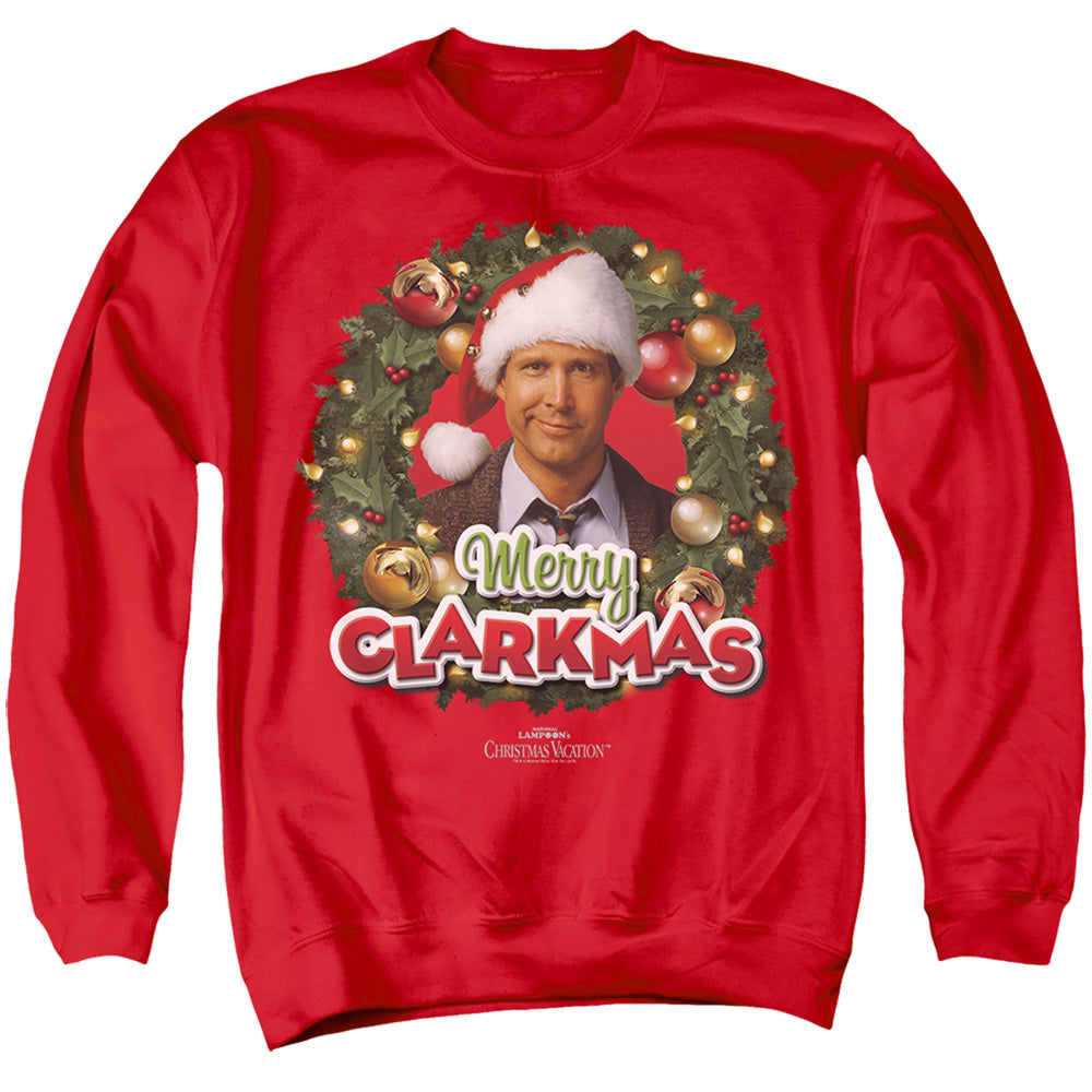 Christmas Vacation Merry Clarkmas Mens Crewneck Sweatshirt Red Officially Licensed