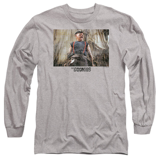 The Goonies Sloth 1 Mens Long Sleeve Shirt Athletic Heather Officially Licensed