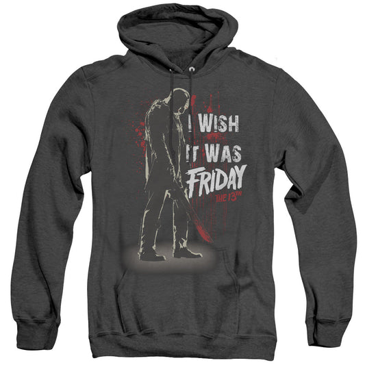 Friday The 13Th I Wish It Was Friday Heather Mens Hoodie Black