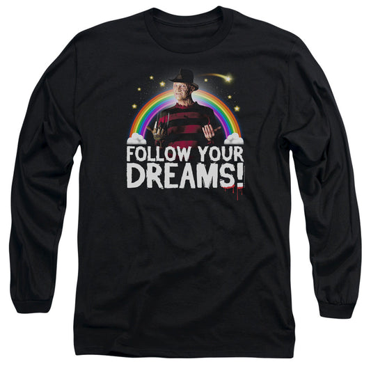 Friday The 13Th Follow Your Dreams Mens Long Sleeve Shirt Black Officially Licensed
