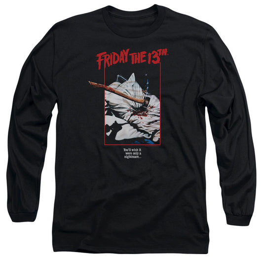 Friday The 13Th Axe Poster Mens Long Sleeve Shirt Black Officially Licensed