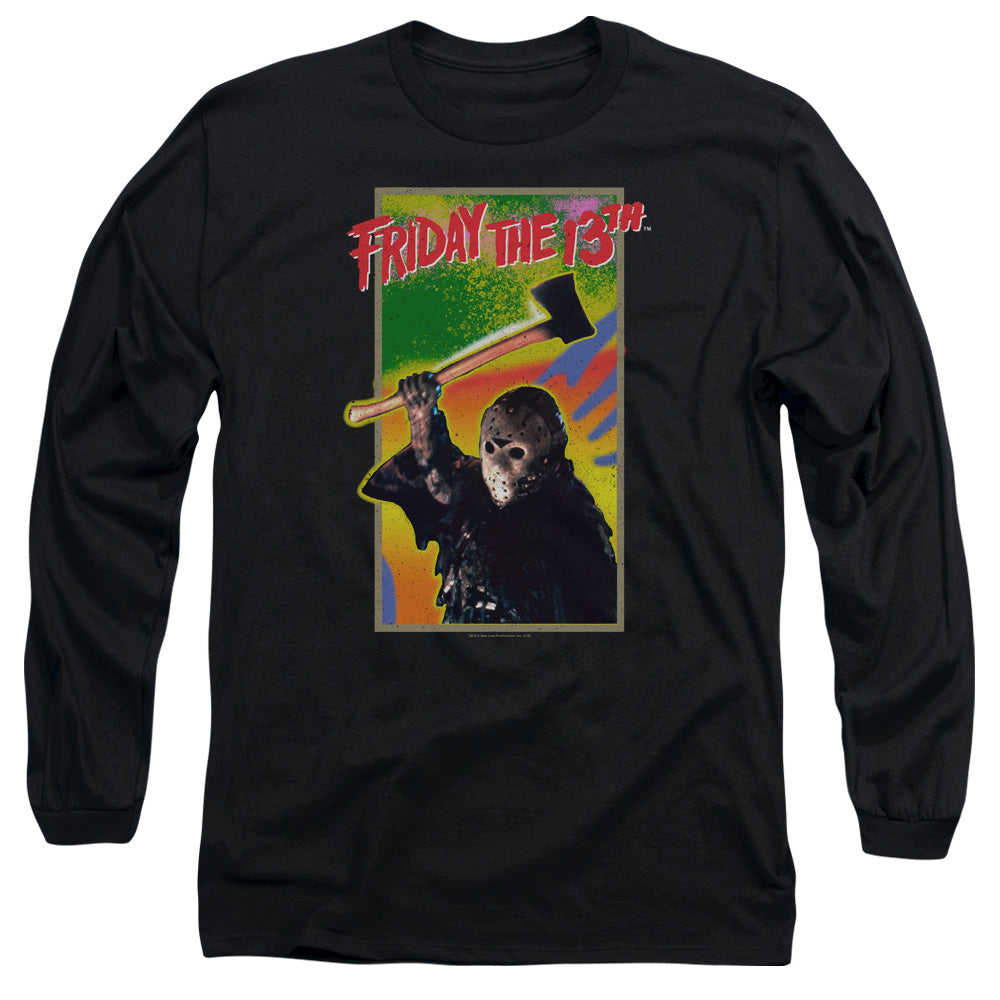 Friday The 13Th Retro Game Mens Long Sleeve Shirt Black Officially Licensed