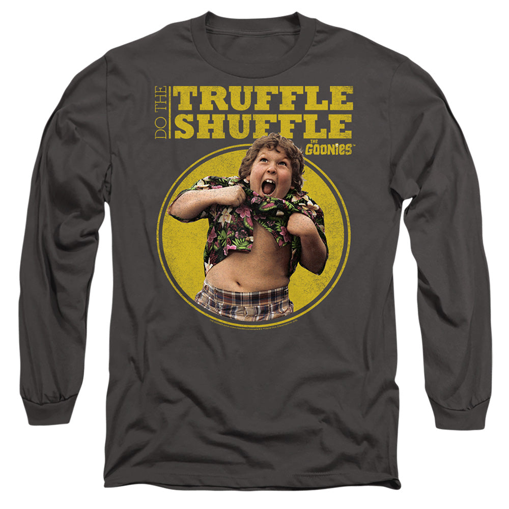 The Goonies Chunk Truffle Shuffle Mens Long Sleeve Shirt Charcoal Officially Licensed