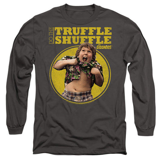 The Goonies Chunk Truffle Shuffle Mens Long Sleeve Shirt Charcoal Officially Licensed