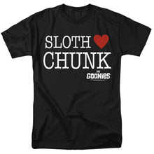Load image into Gallery viewer, The Goonies Sloth Heart Chunk Mens T Shirt Black