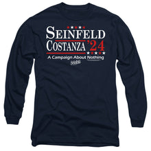 Load image into Gallery viewer, Seinfeld Election Tee Mens Long Sleeve Shirt Navy Officially Licensed