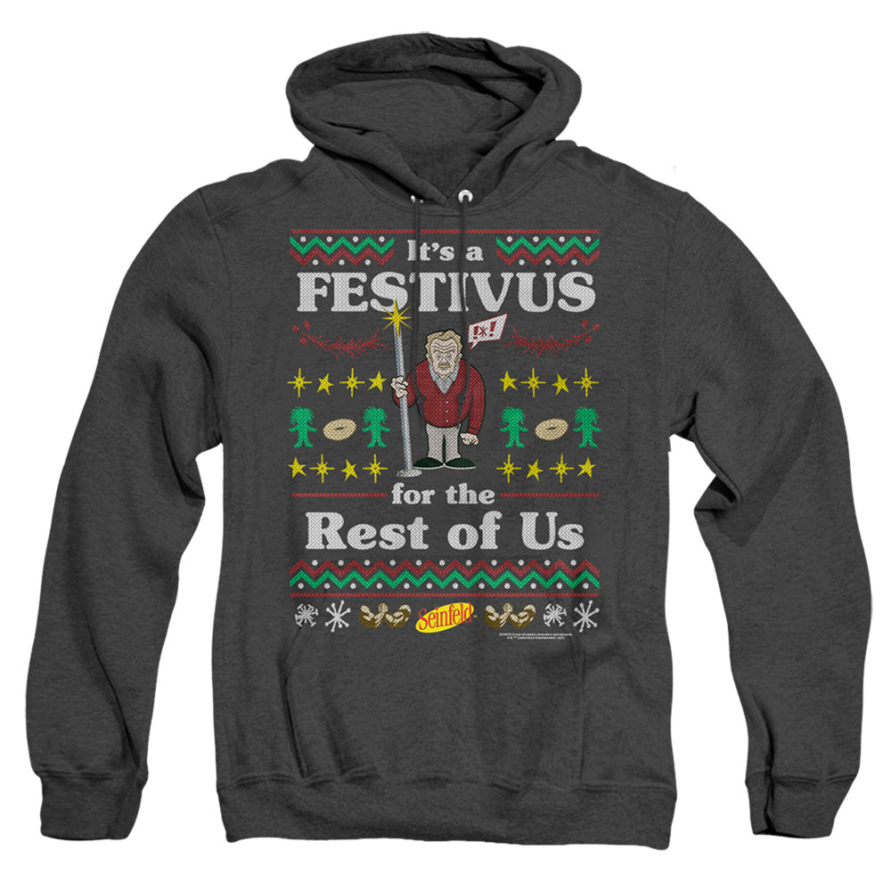 Seinfeld Festive Festivus Heather Mens Hoodie Black