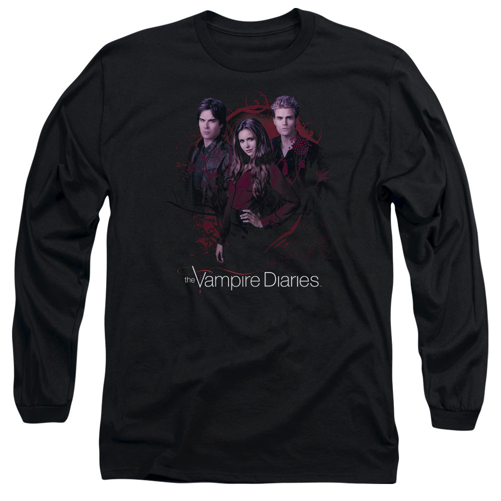 Vampire Diaries Company Of Three Mens Long Sleeve Shirt Black Officially Licensed