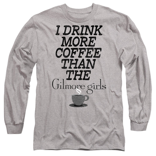 Gilmore Girls More Coffee Mens Long Sleeve Shirt Athletic Heather Officially Licensed