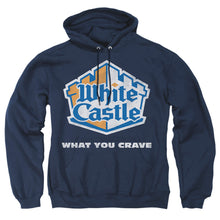 Load image into Gallery viewer, White Castle Distressed Logo Mens Hoodie Navy