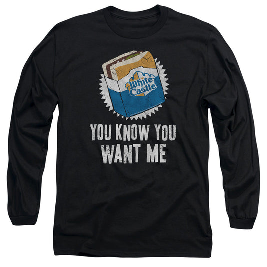 White Castle Want Me Mens Long Sleeve Shirt Black Officially Licensed