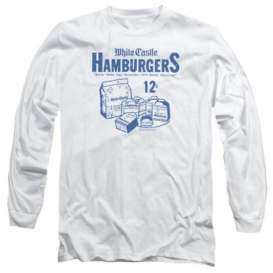 White Castle 12 Cents Mens Long Sleeve Shirt White Officially Licensed