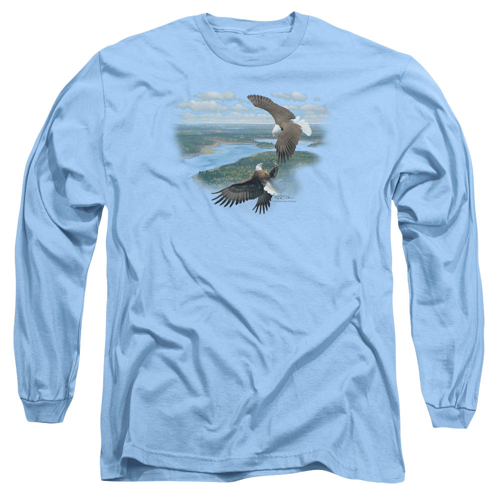 Wildlife Sky Dancers Mens Long Sleeve Shirt Carolina Blue Officially Licensed