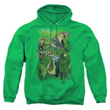 Load image into Gallery viewer, Wildlife Summertime Estrn Bluebird Mens Hoodie Kelly Green