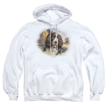 Load image into Gallery viewer, Wildlife Springer Spaniel Head Mens Hoodie White