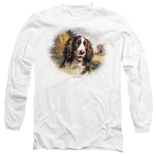 Load image into Gallery viewer, Wildlife Springer Spaniel Head Mens Long Sleeve Shirt White