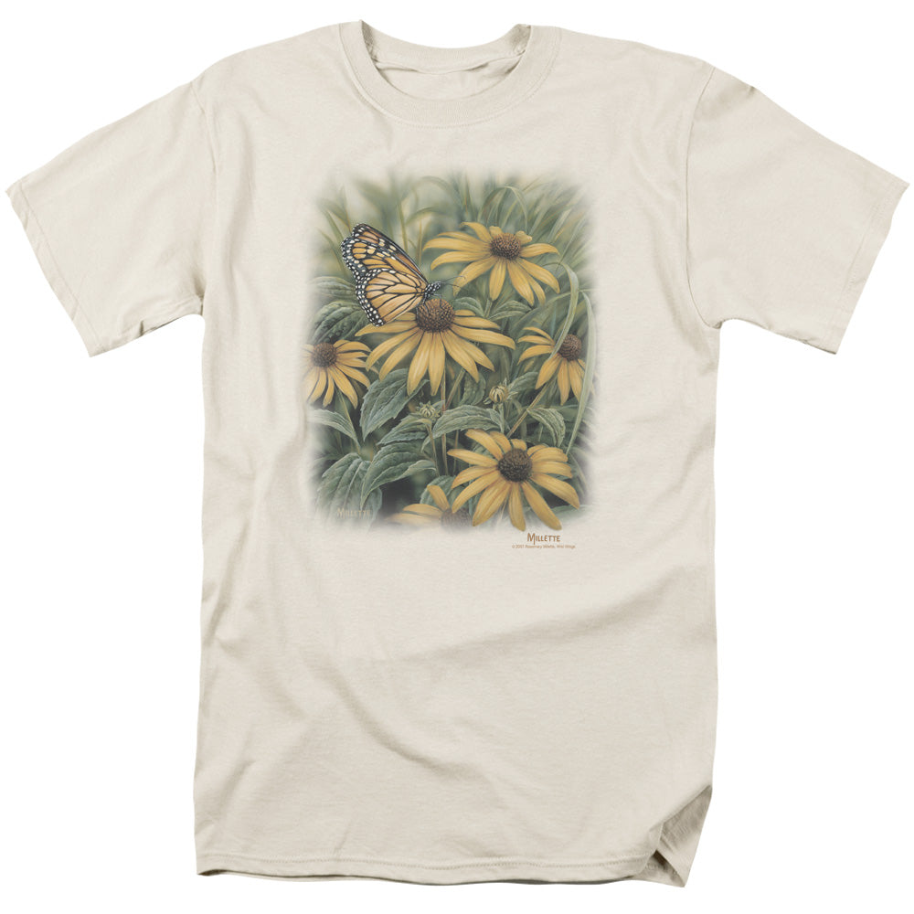 Wildlife Monarch Butterfly Mens T Shirt Cream