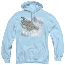 Load image into Gallery viewer, Wildlife Snow Leopard Mens Hoodie Light Blue