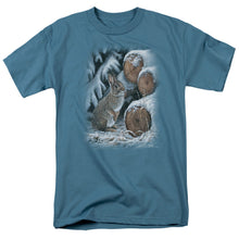 Load image into Gallery viewer, Wildlife Wood Pile Rabbit Mens T Shirt Slate