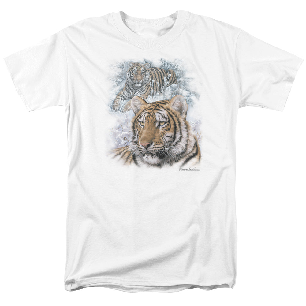 Wildlife Tigers Mens T Shirt White